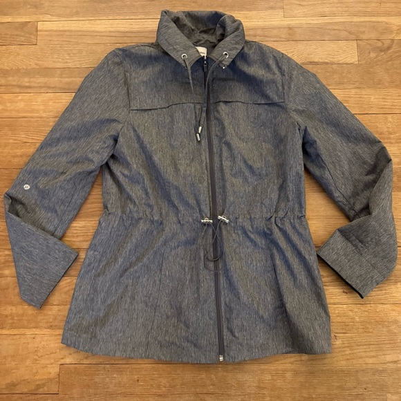 Studio Works Jackets & Blazers - Studio Works gray lightweight zip front button tab l jacket size small S
 b67